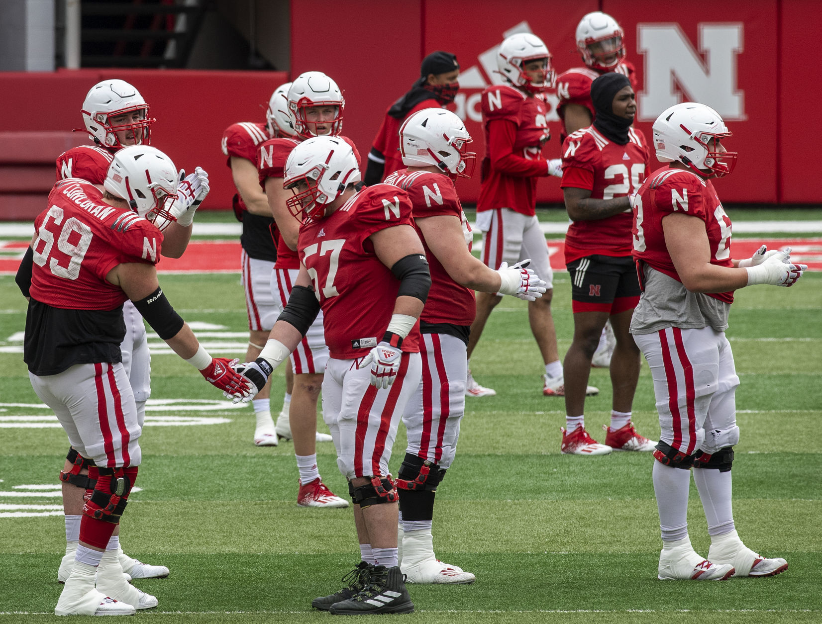 Nebraska football practice, 4.17